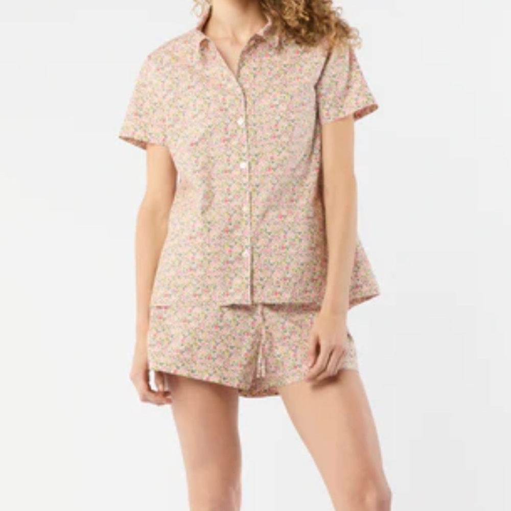 ANN MASHBURN Pink Floral Short Pajama Set
